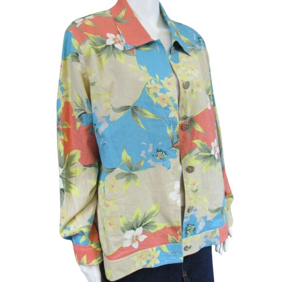 Vintage National Floral Khaki Blazer Jacket - Picture 4 of 5